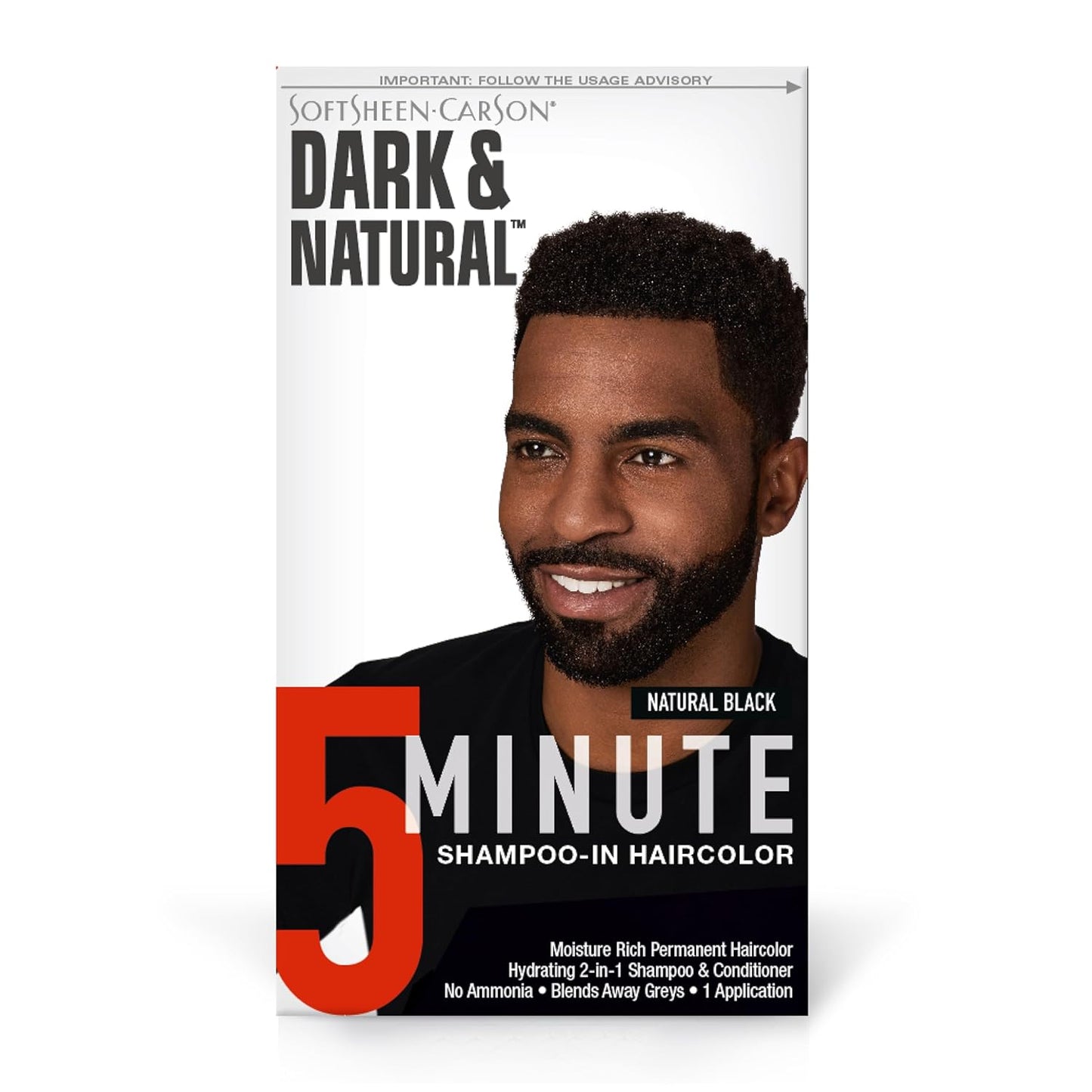 SoftSheen-Carson 5Minute Shampoo-in Haircolor Natural Black, 1 Application
