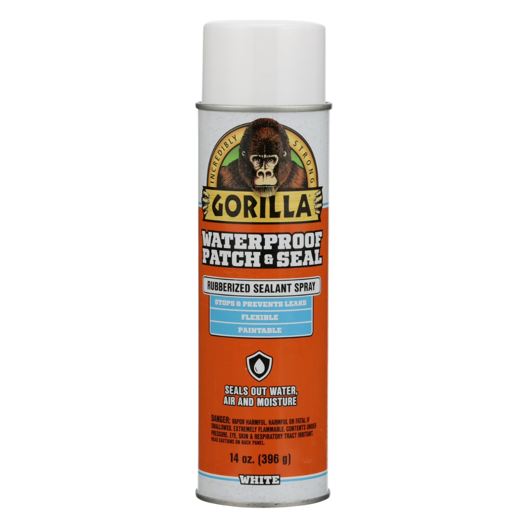 Gorilla Waterproof Patch & Seal Rubberized Sealant Spray White, 14 oz / 396 g (SLIGHTLY USED)