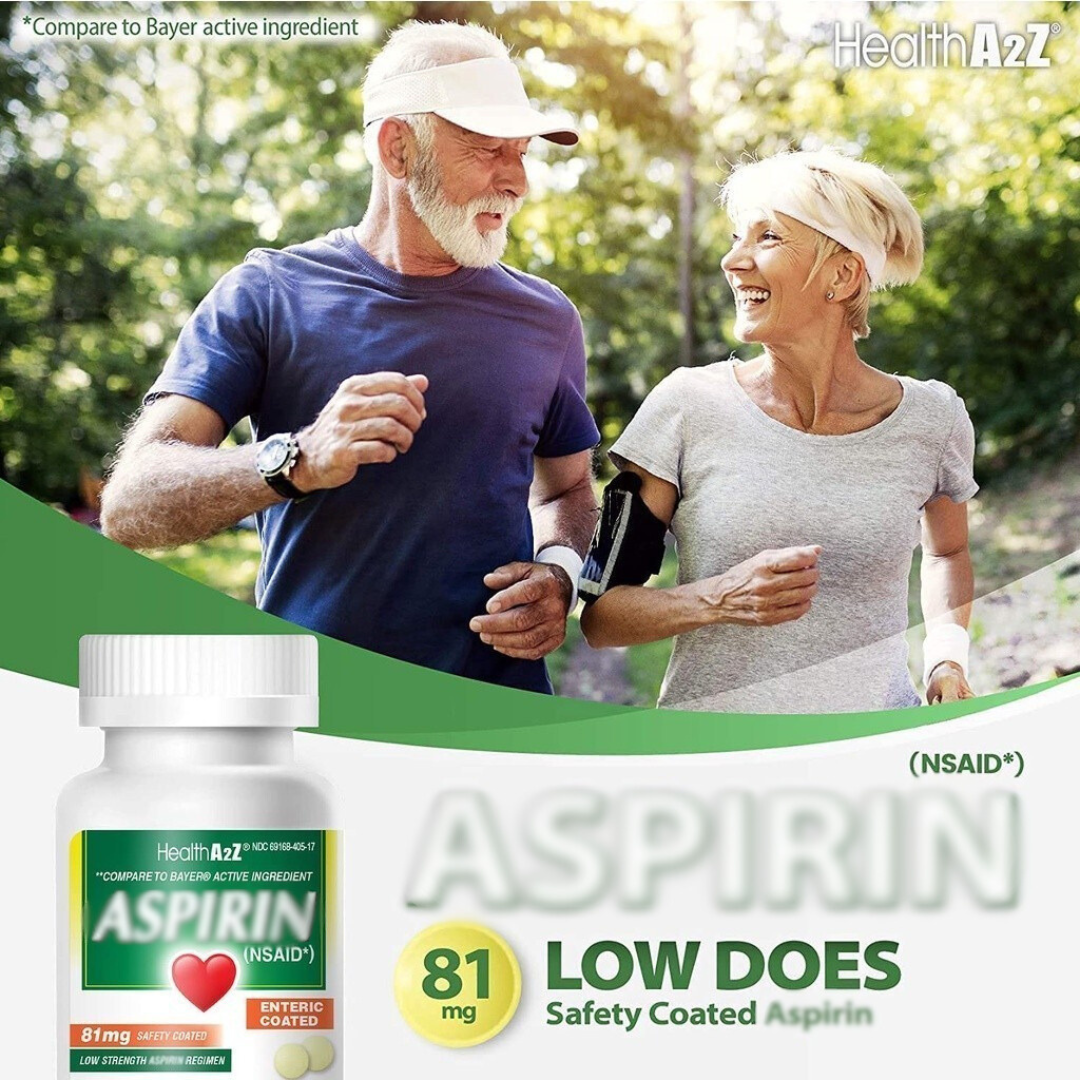 HealthA2Z Low Strength Enteric Coated 81mg Tablets, 300 Count