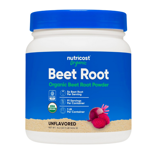 Nutricost Organic Beet Root Unflavored Powder Supplement 16.2 oz / 454g