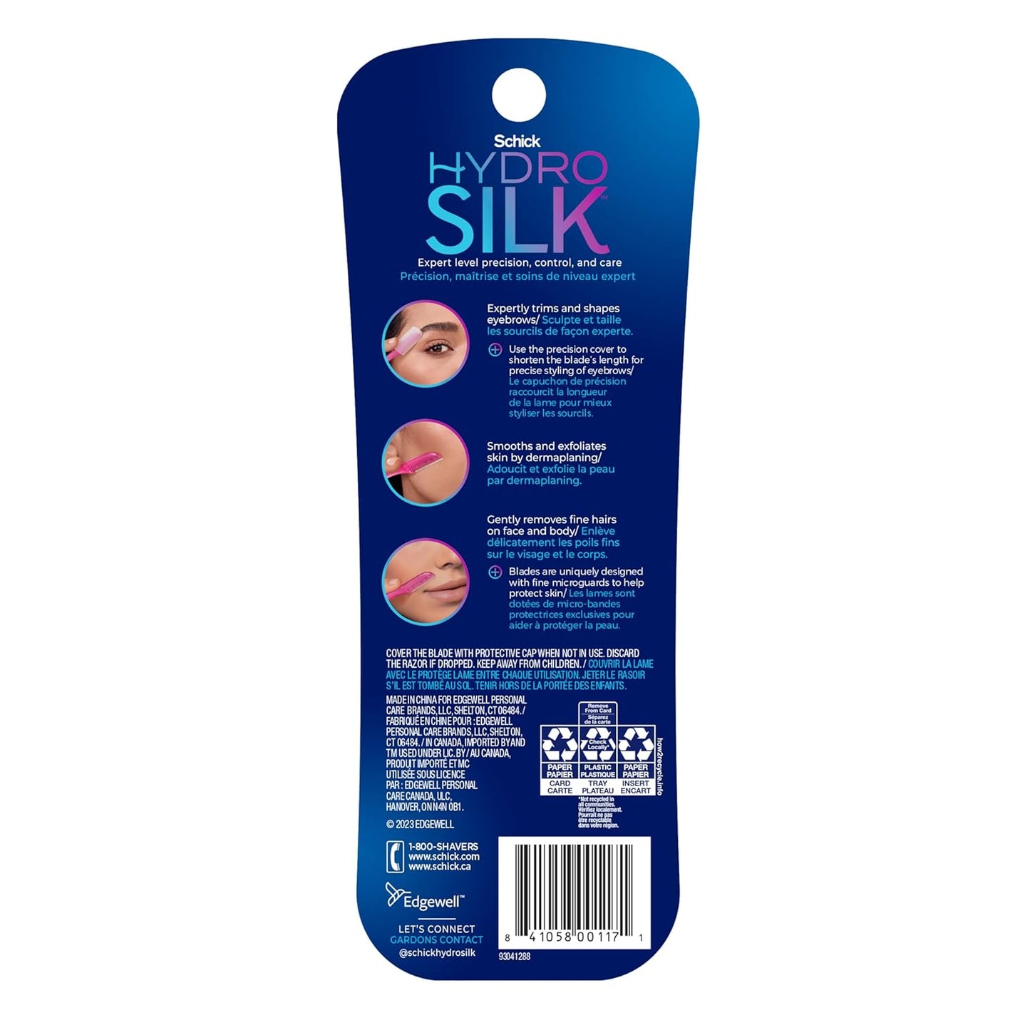 Schick Hydro Silk Touch Up Retouches Dermaplaning Tool Expert Care, 3 Disposable