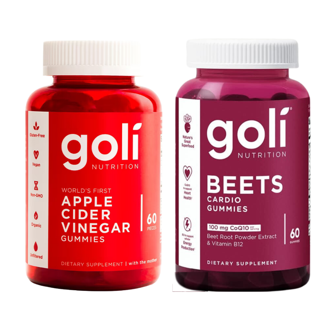 Goli 2 Pack Bundle Apple Cider Vinegar and Beets Cardio, 60 Gummies