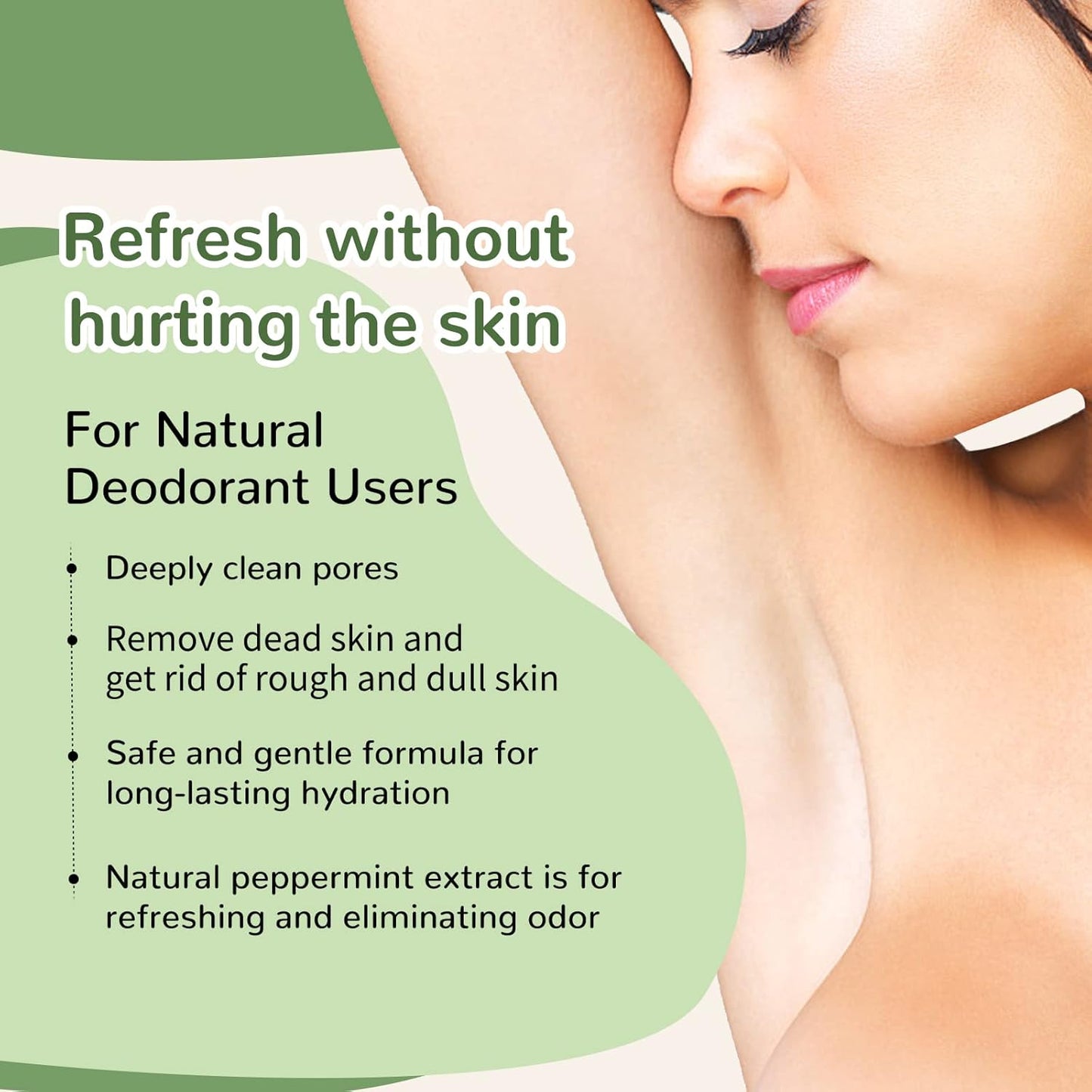 Berlaney Underarm Detox Scrub Peppermint & Aloe Vera 8.82oz / 250g