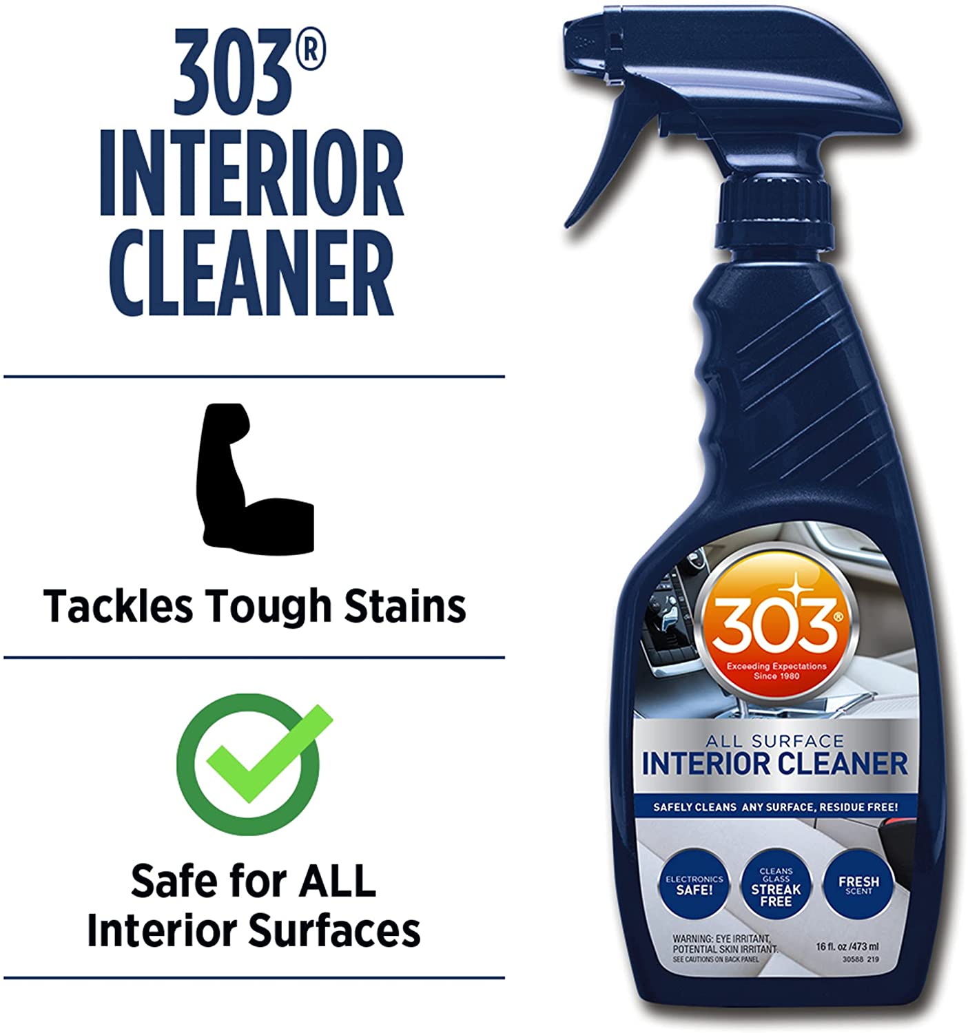 303 All Surface Interior Cleaner, Cleans Any Surface, Residue Free & Electronic Safe, Fresh Scent, 16 fl.oz