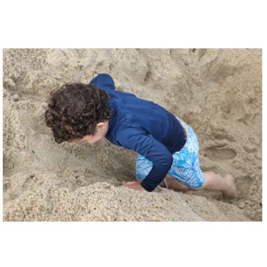 Kanu Surf Boys' Line Up Quick Dry UPF 50+ Beach Swim Trunk in Palma Aqua, Size 2T