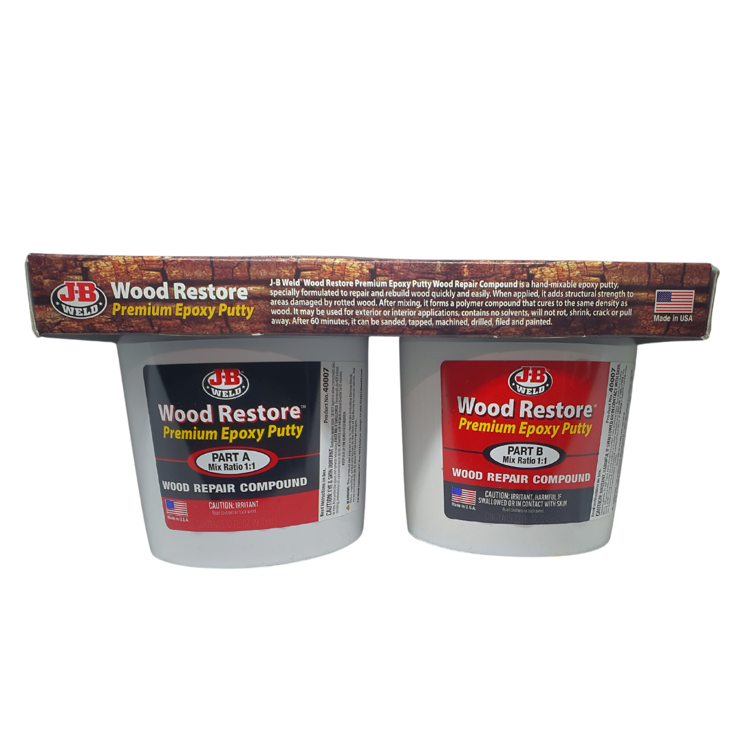 JB Weld Wood Restore Premium Epoxy Putty 2 Part Formula 64oz (32 Oz Ea ...