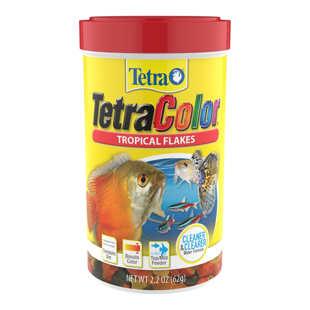 Tetra Color Tropical Flakes with Color Enhancing, 2.2 Oz PACKAGING MAY VARY