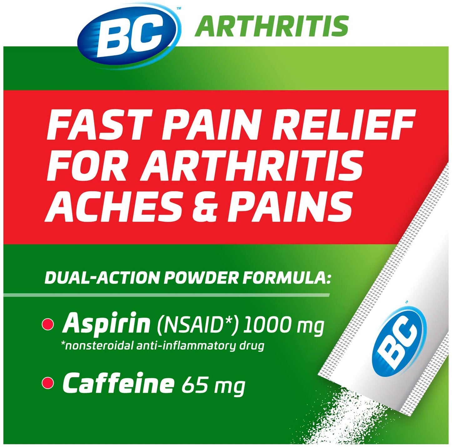 BC Powder Fast Relief Arthritis (50 Pack) PACKAGING MAY VARY