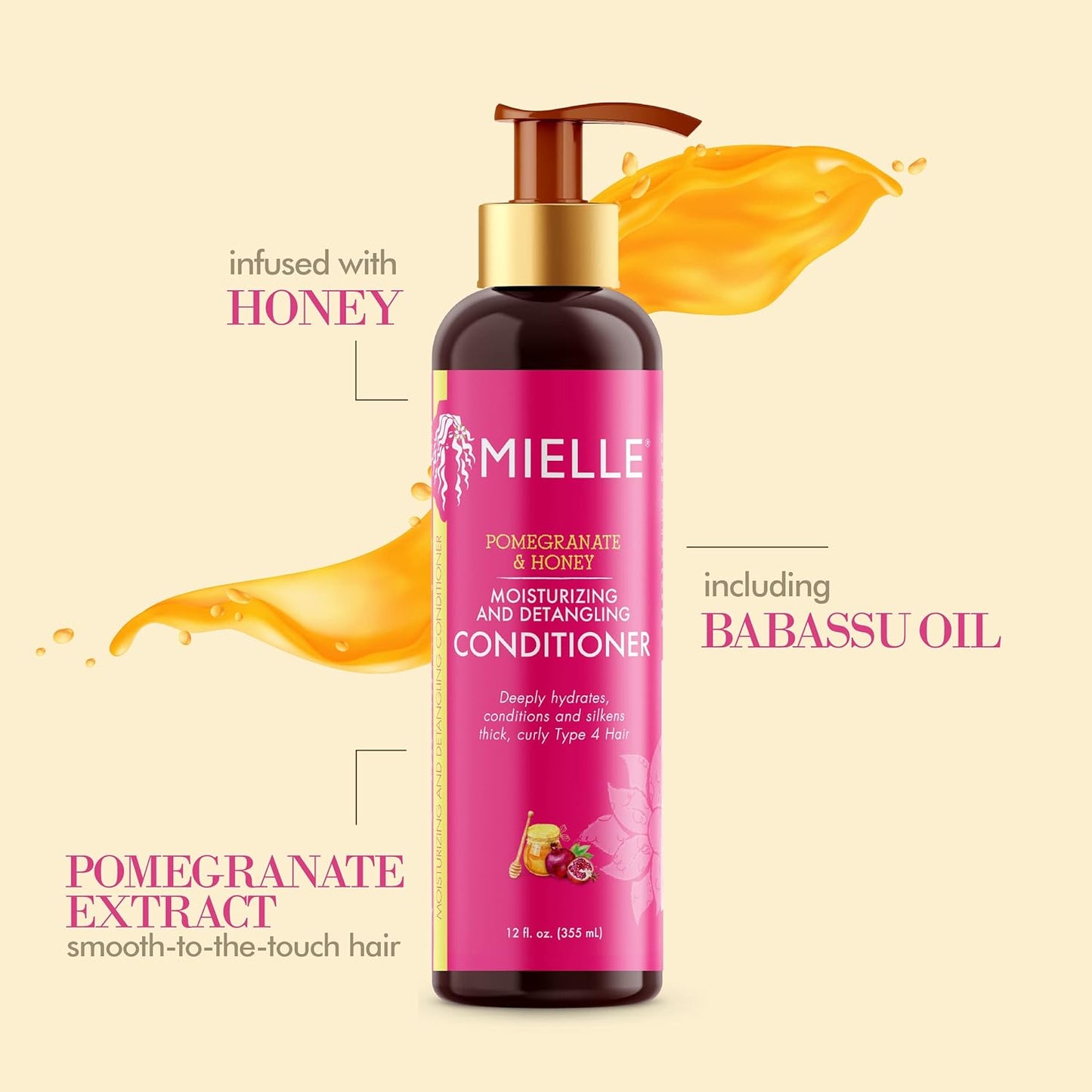 Mielle Pomegranate & Honey Moisturizing And Detangling Conditioner 12 fl oz / 355ml