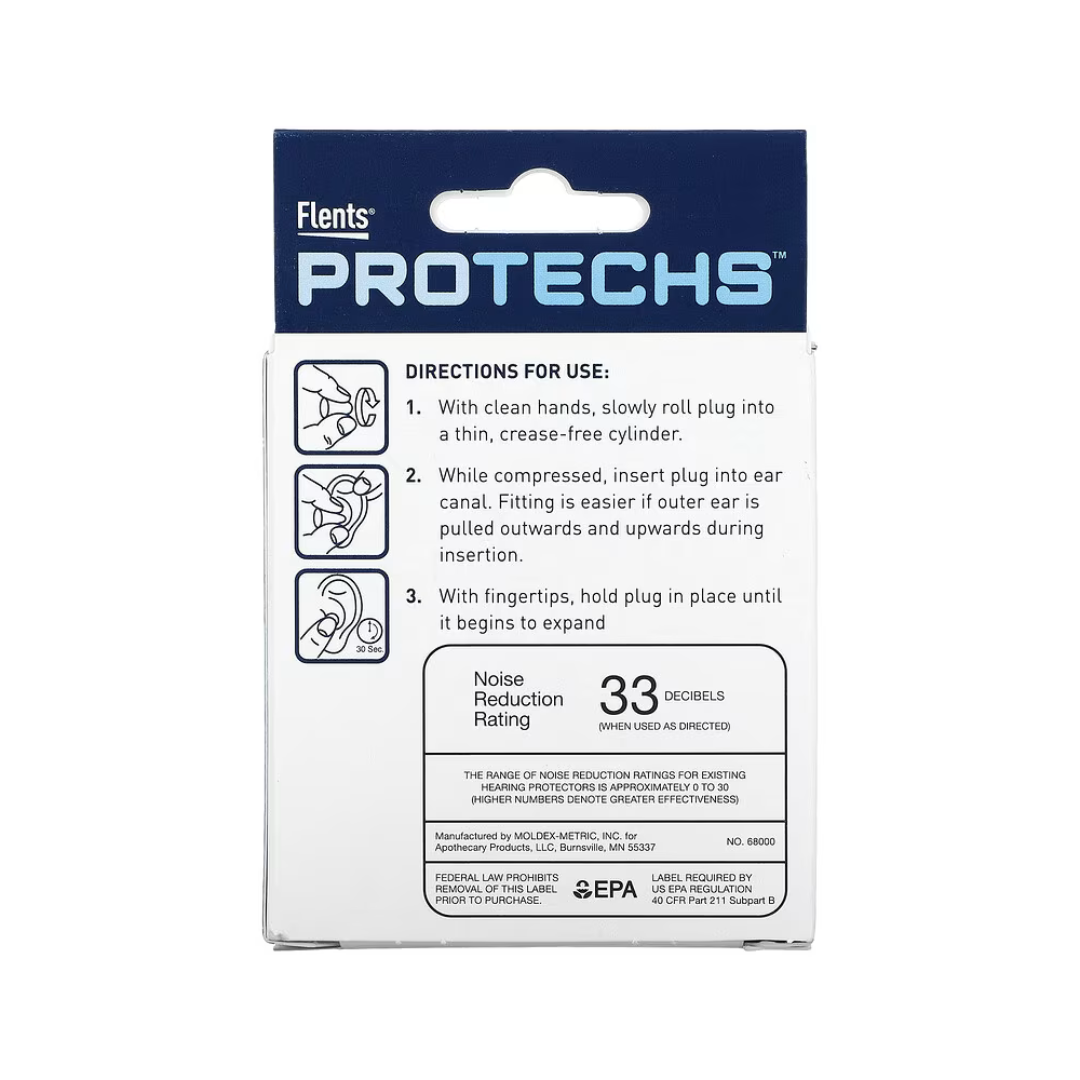 Flents Protechs Quiet Time Foam Ear Plugs with Case, 10 Pair