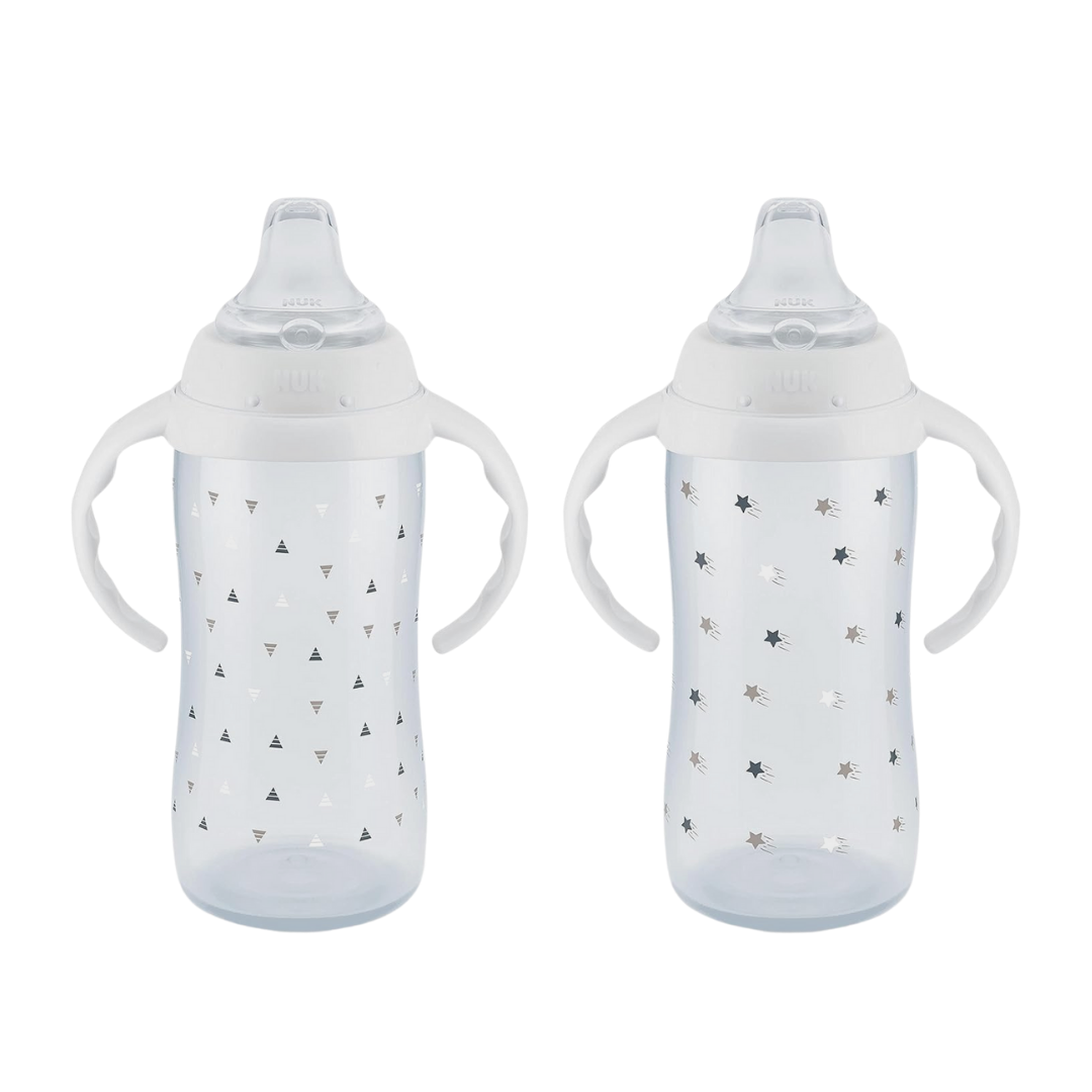 NUK Large Learner Cup Neutral Spout, 9+ Months (10 oz) 2 Count