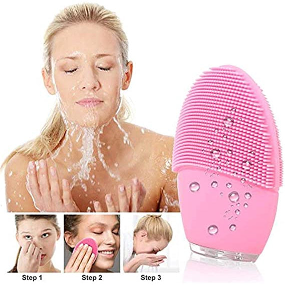 Silicone Electric Facial Cleanser WT-09, Pink 1  Piece