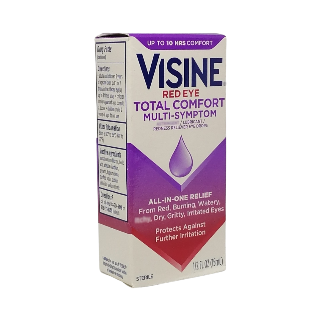Visine Red Eye Total Comfort Multi-Symptom Eye Drops, 1/2 oz / 15 ml