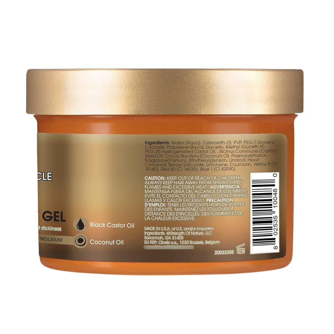 African Pride Black Castor Miracle Extra Hold Braid, Loc & Twist Gel, 227 g / 8 oz