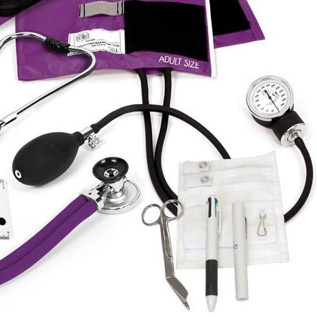 Prestige Medical Aneroid Sphygmomanometer / Sprague-Rappaport Nurse Kit, Purple