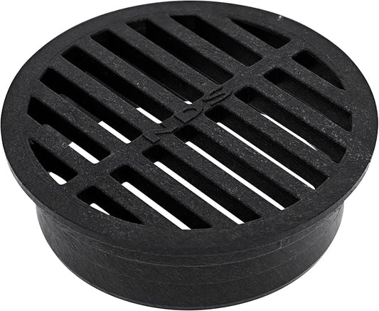 NDS Round Grate Black Plastic With 4 Inch Drain Pipes 1 pc.