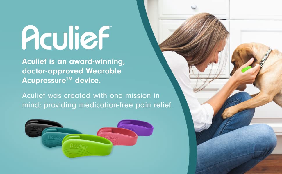 Aculief Wearable Acupressure Headache, 2 Count (Teal and Green)
