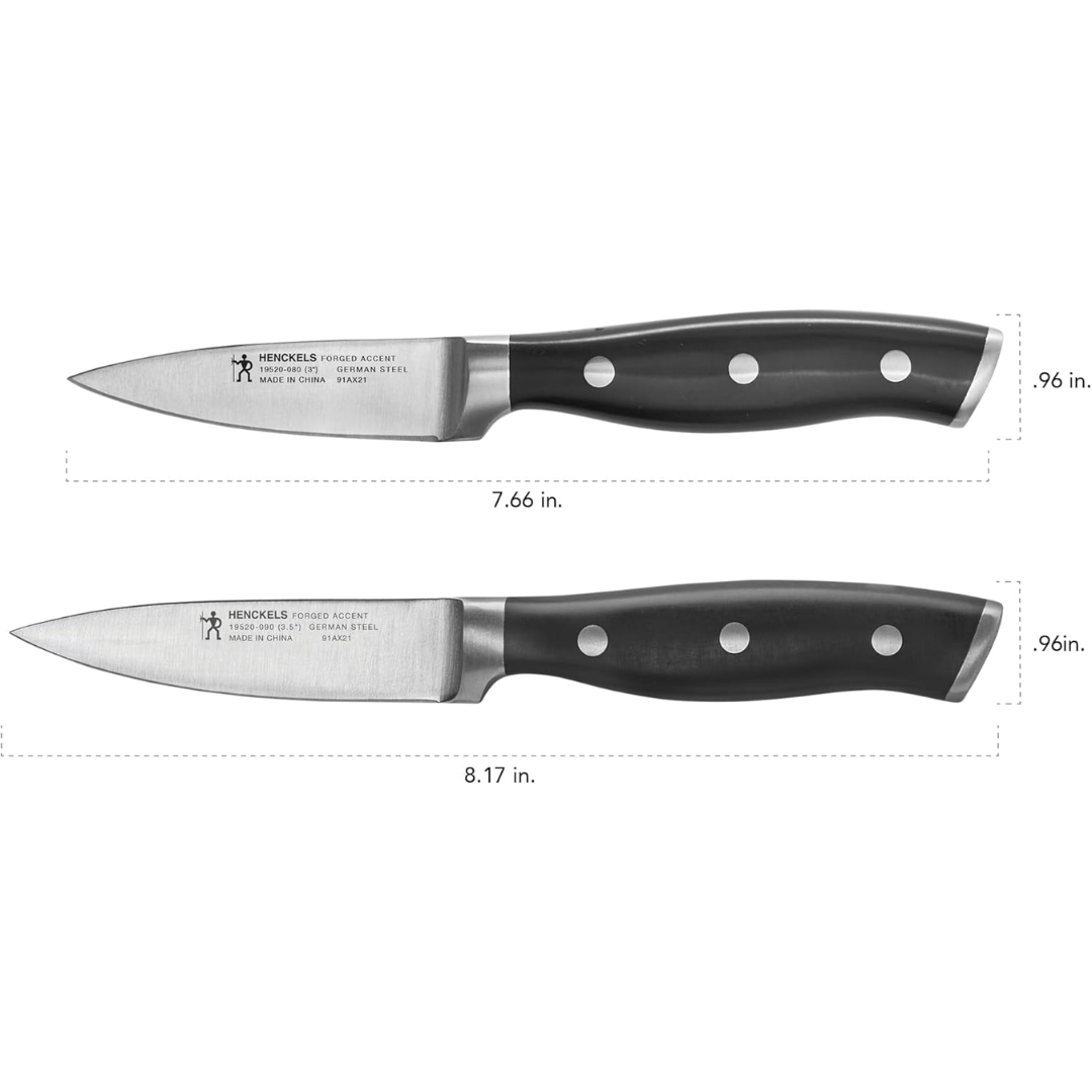 Henckels Forged Accent Paring Kitchen Knife, Black, 2-Piece