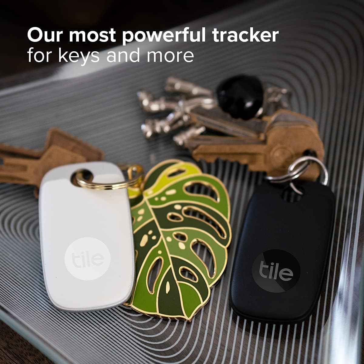 Tile Pro 4-Pack. Powerful Bluetooth Tracker, Keys Finder and Item Locator for Keys, Bags, and More; Up to 400 ft Range. Water-Resistant. Phone Finder. iOS and Android Compatible