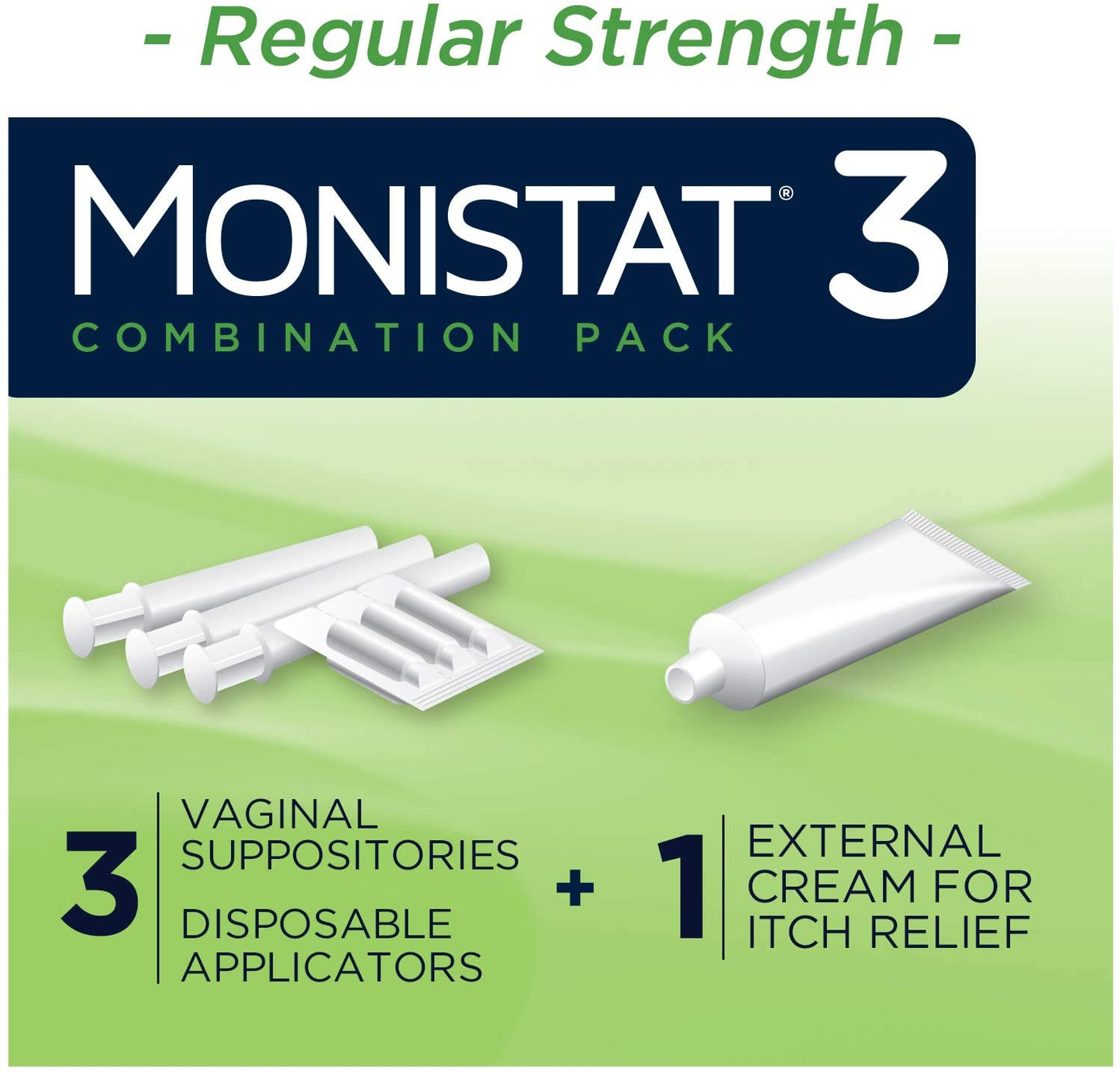 Monistat 3 Day Yeast Infection Treatment Vaginal Suppositories With Applicators + External Cream (Combination Pack 3)