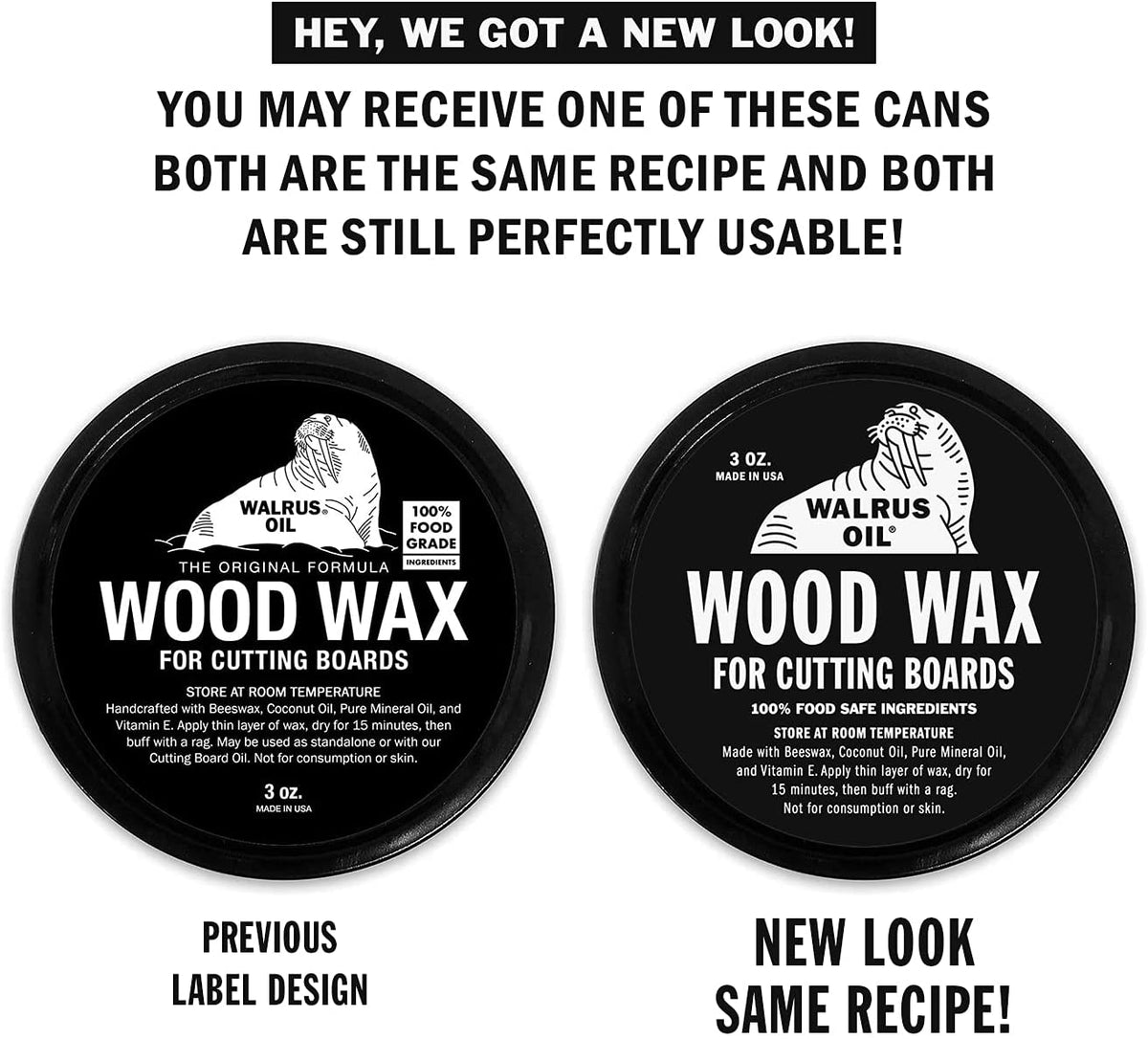 Walrus Oil Wood Wax for Cutting Boards, 3 oz / 85 g