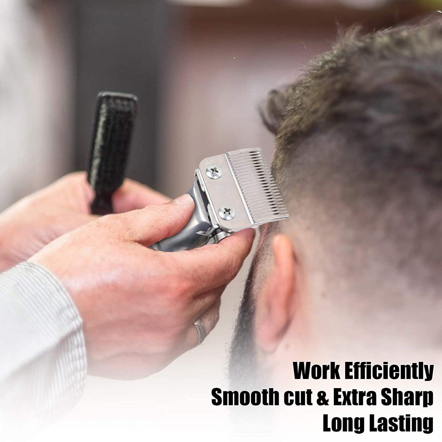 Fairlux Ceramic Cutter Blade 2-Hole Clipper with Steel Blade for Wahl Clipper (Black + Steel Blade)