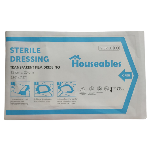 Houseables Transparent Sterile Film Dressing, 15 cm x 20 cm