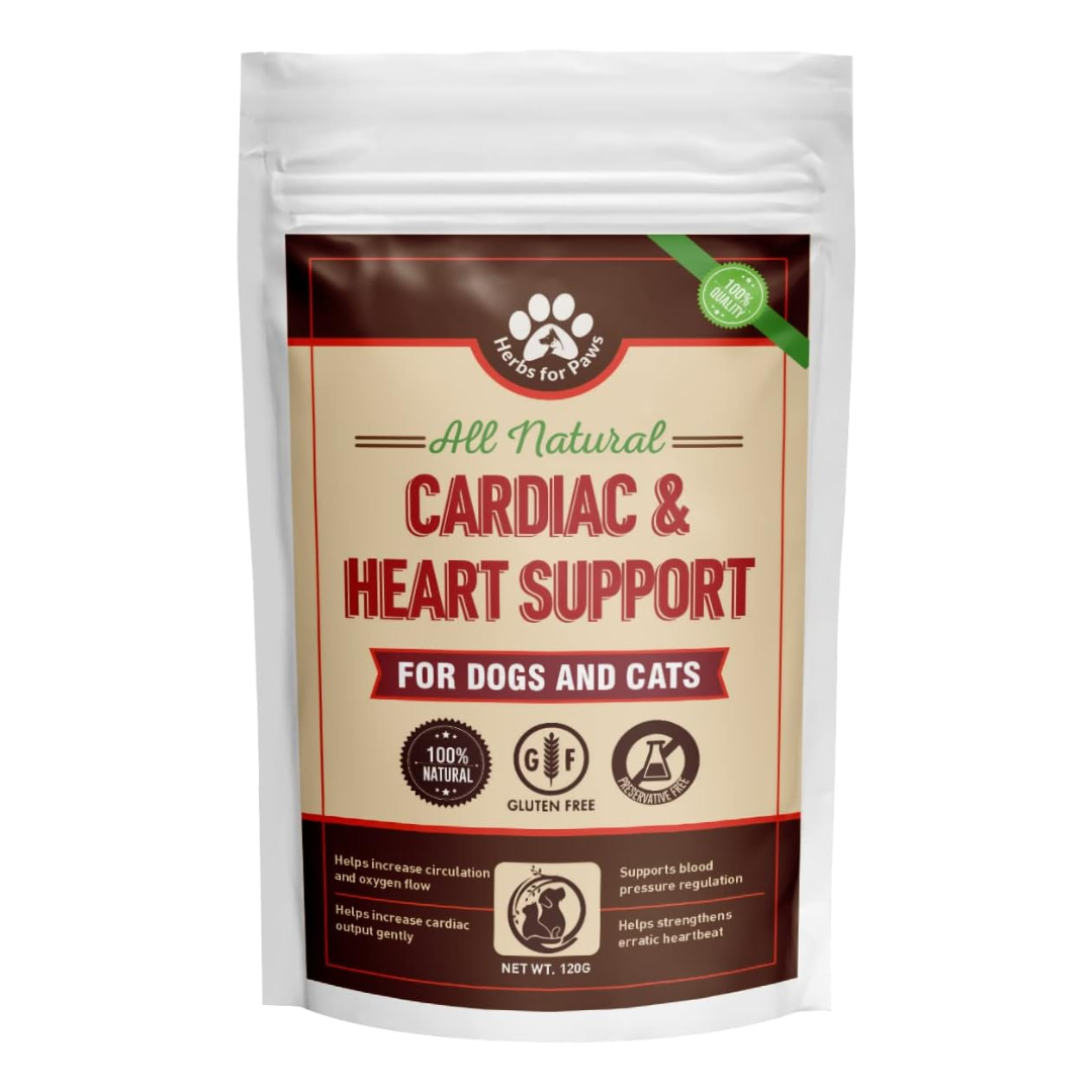 EXPIRY 09/2026 Herbs for Paws Cardiac & Heart Support for Dogs and Cats, 120 g