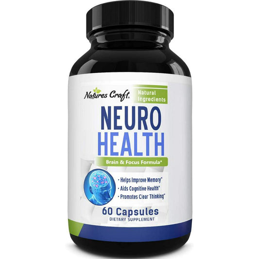 Nature's Craft Neuro Health, Brain & Focus Fomula with Bacopa Monnieri L-Glutamine, 60 Capsules