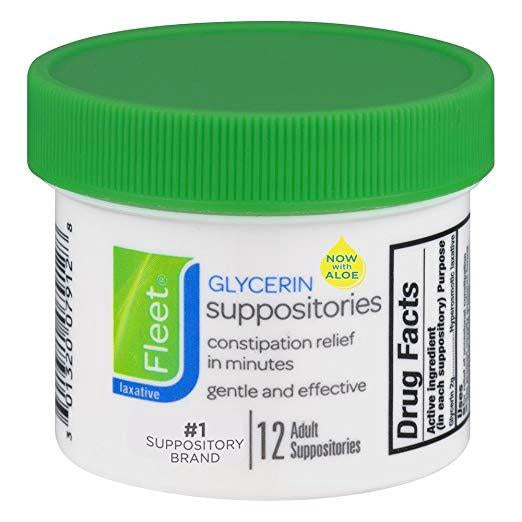 Fleet Laxative Glycerin Suppositories 12 Adult Suppositories