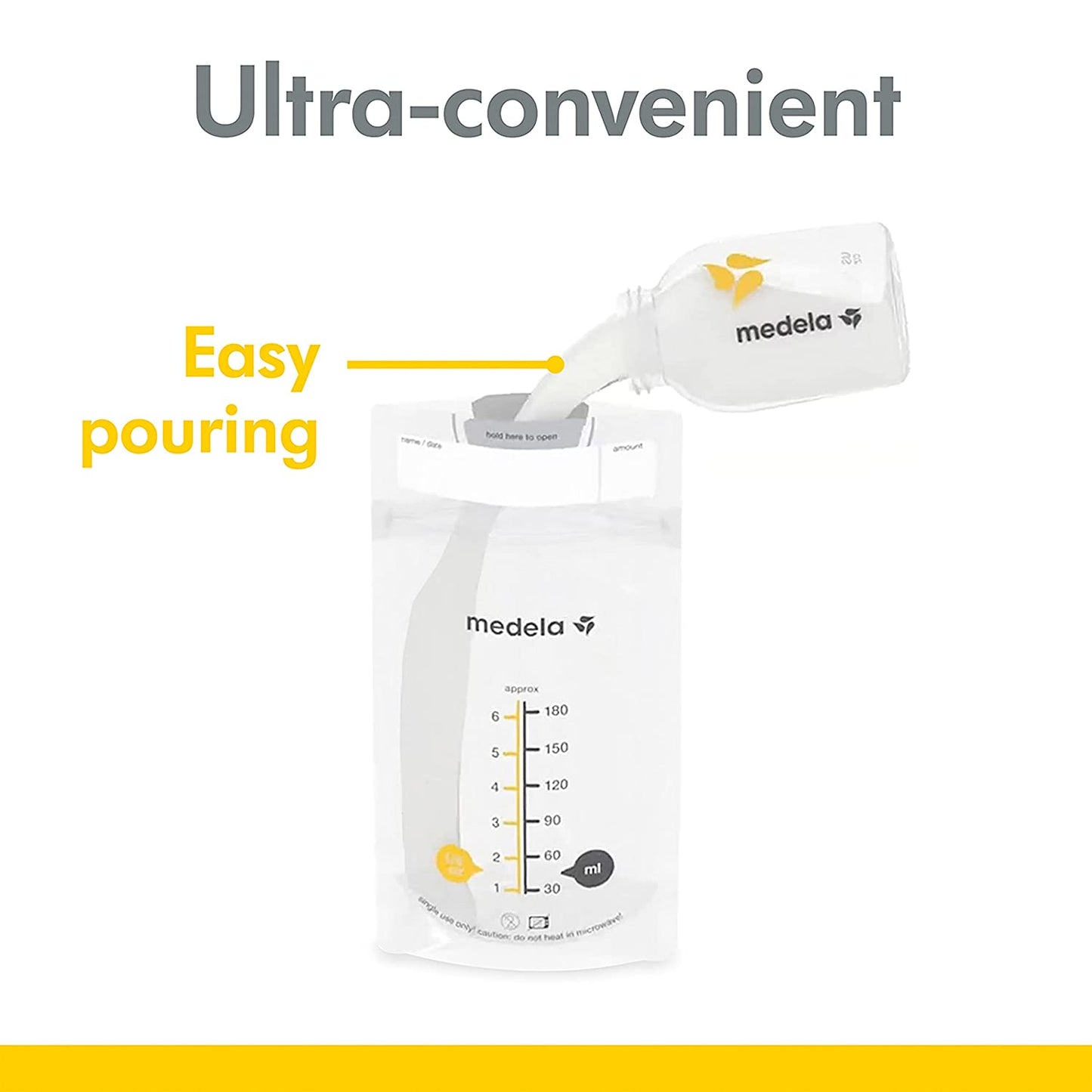 Medela Breast Milk Storage Bag Self Standing Bag 6 Oz 100 Count
