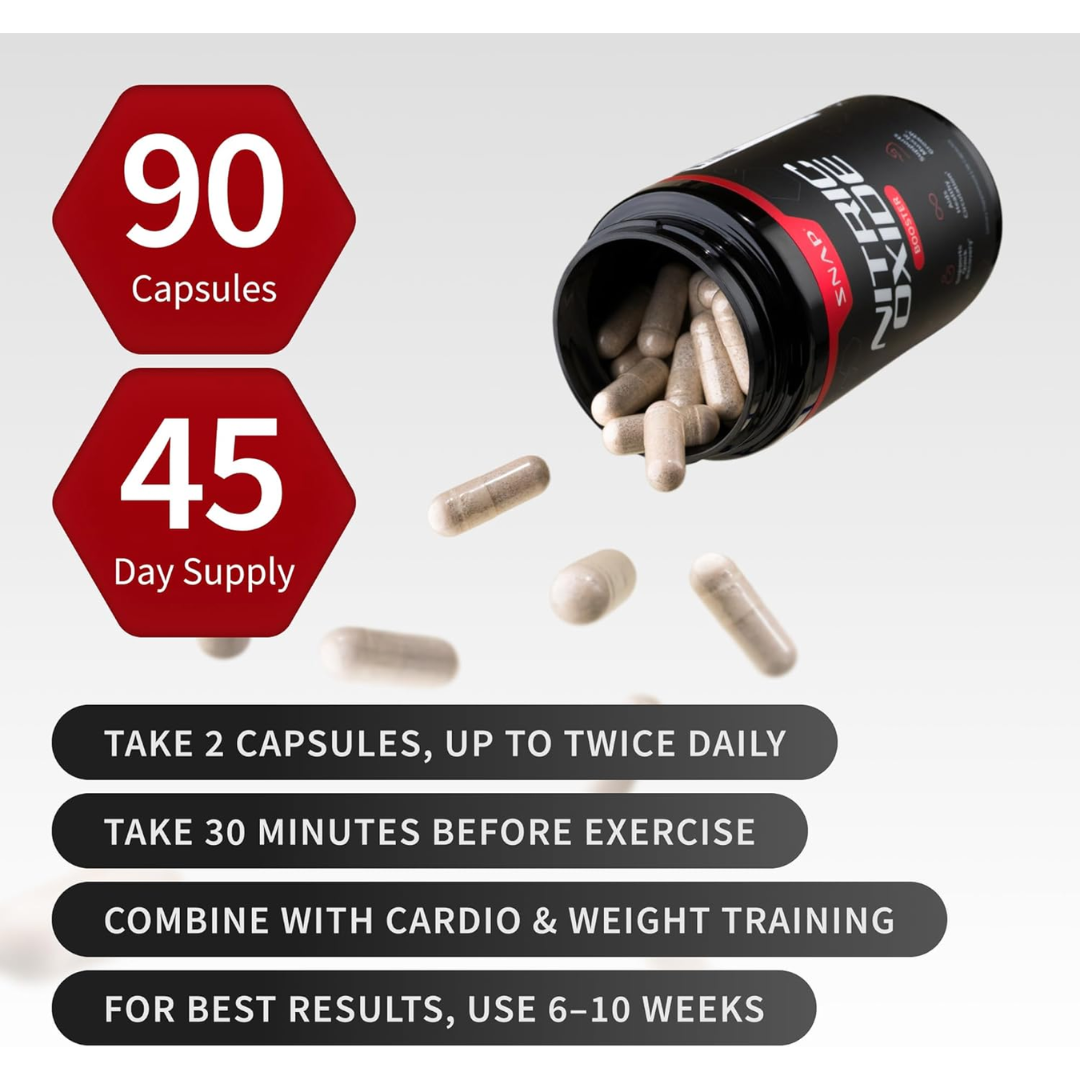 SNAP Supplements Nitric Oxide Booster, 90 Capsules