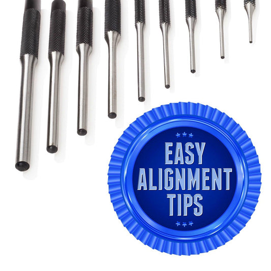 TuffMan Tools, Roll Pin Punch Set with Soft Mallet - Great for Gun Building & Removing Pins, 9 Piece