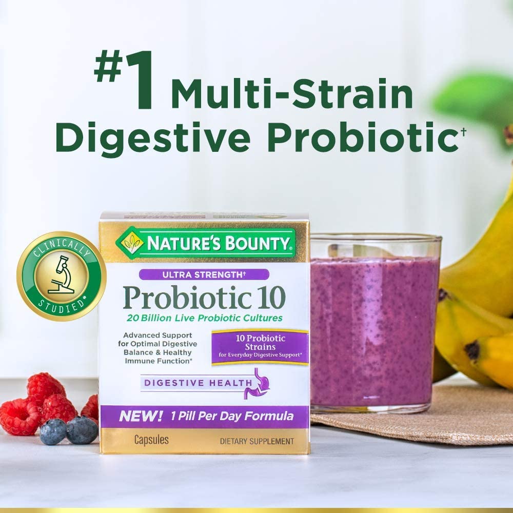 Nature's Bounty Ultra Strength Probiotic 10 Digestive Health, 30 Capsules