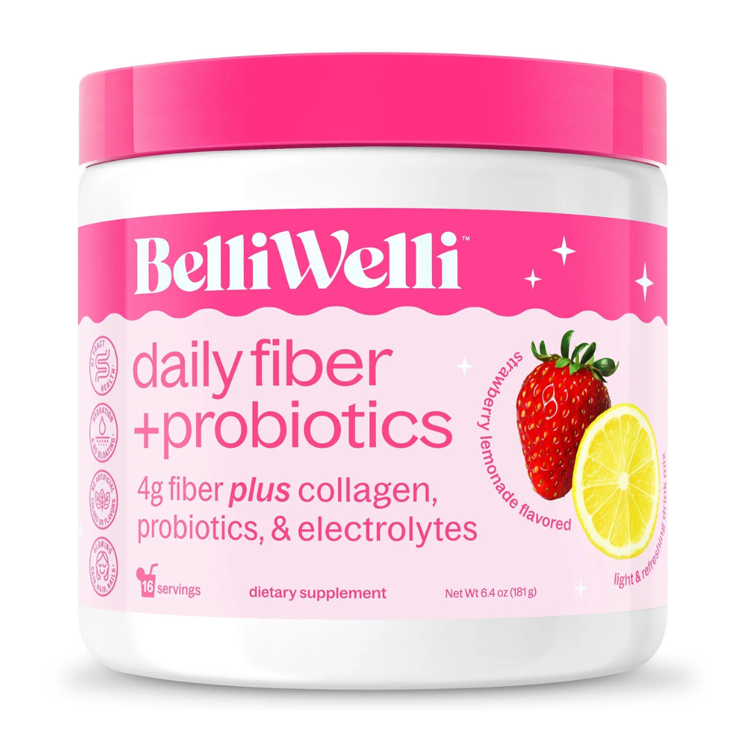 Belliwelli Daily Fiber + Probiotics 4g Fiber Plus Collage Probiotics, & Electrolytes, 181 g / 6.4 oz