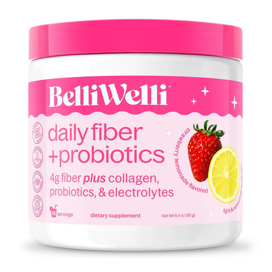 Belliwelli Daily Fiber + Probiotics 4g Fiber Plus Collage Probiotics, & Electrolytes, 181 g / 6.4 oz