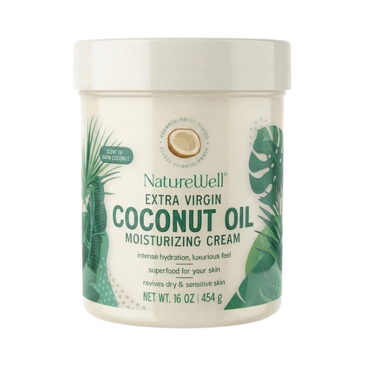 NatureWell Extra Virgin Coconut Oil Moisturizing Cream, 16 oz / 454 g