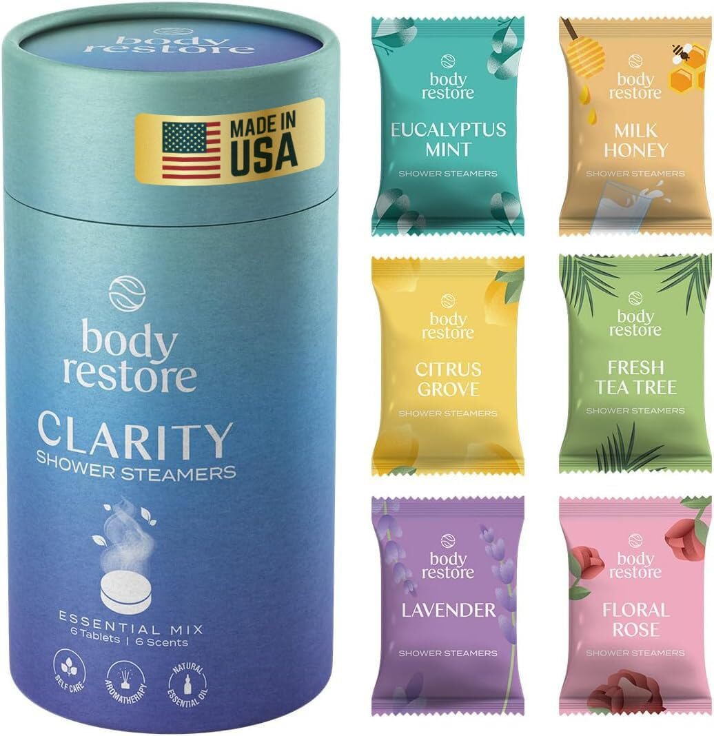 Body Restore Clarity Shower Streamers Essential Mix 6 Tablets | 6 Scents