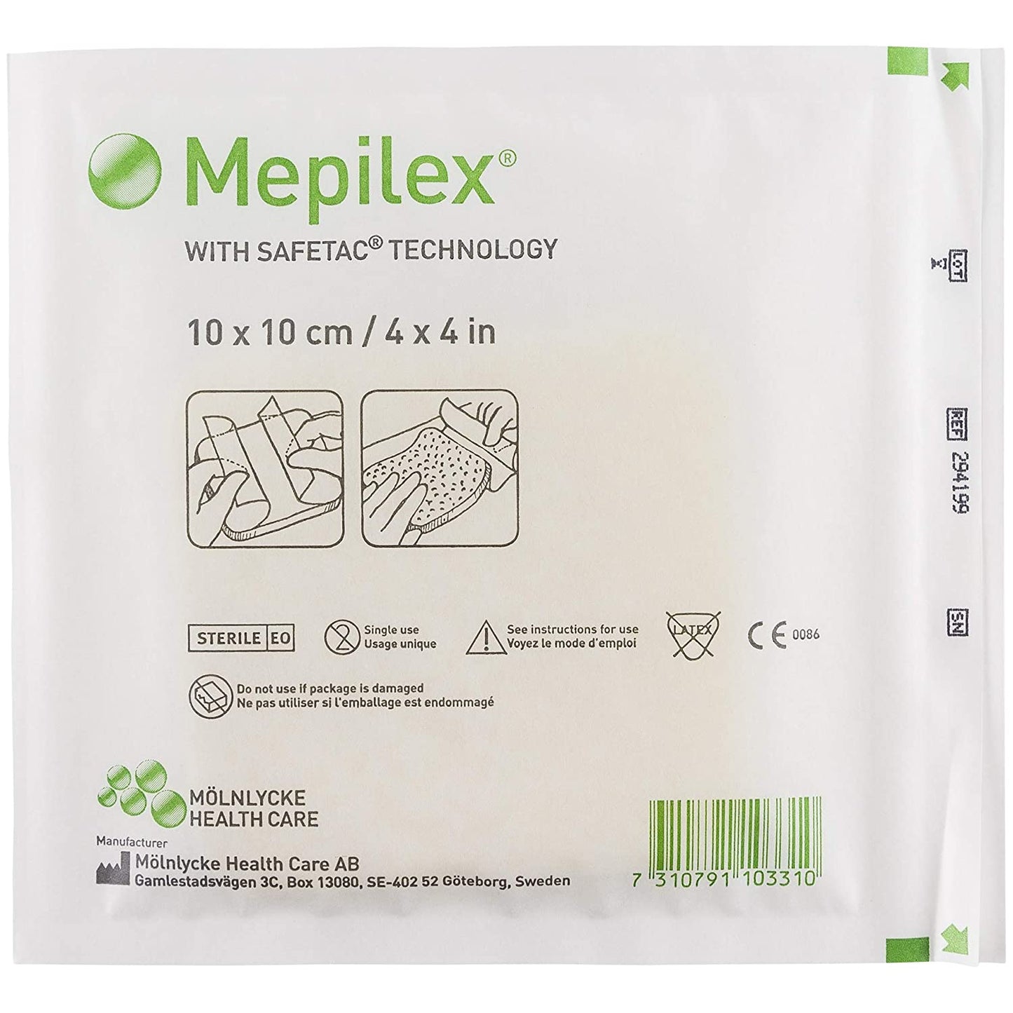 Mepilex 4" x 4" (10 x 10cm) Soft Silicone Absorbent Foam 1 Dressing