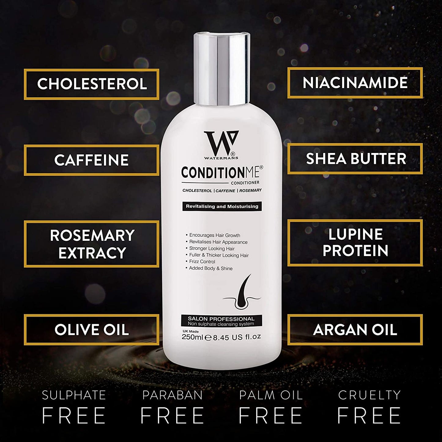 Watermans Grow Me Shampoo & Condition Me Conditioner Hair Growth Set, 8.45 fl.oz / 250ml each