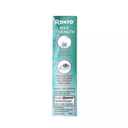 ROHTO Max Strength Redness Relief Eyedrops, 0.4 fl.oz / 13ml (PACKAGING MAY VARY)