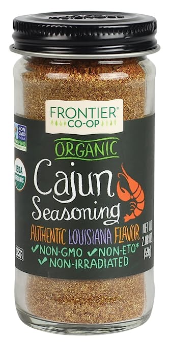 Frontier Co-Op Organic Cajun Seasoning Authenric Loiusiana Flavor 2.08 Oz