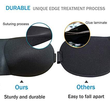 YIVIEW Sleep Mask Pack of 3 (Black & Blue & Purple)