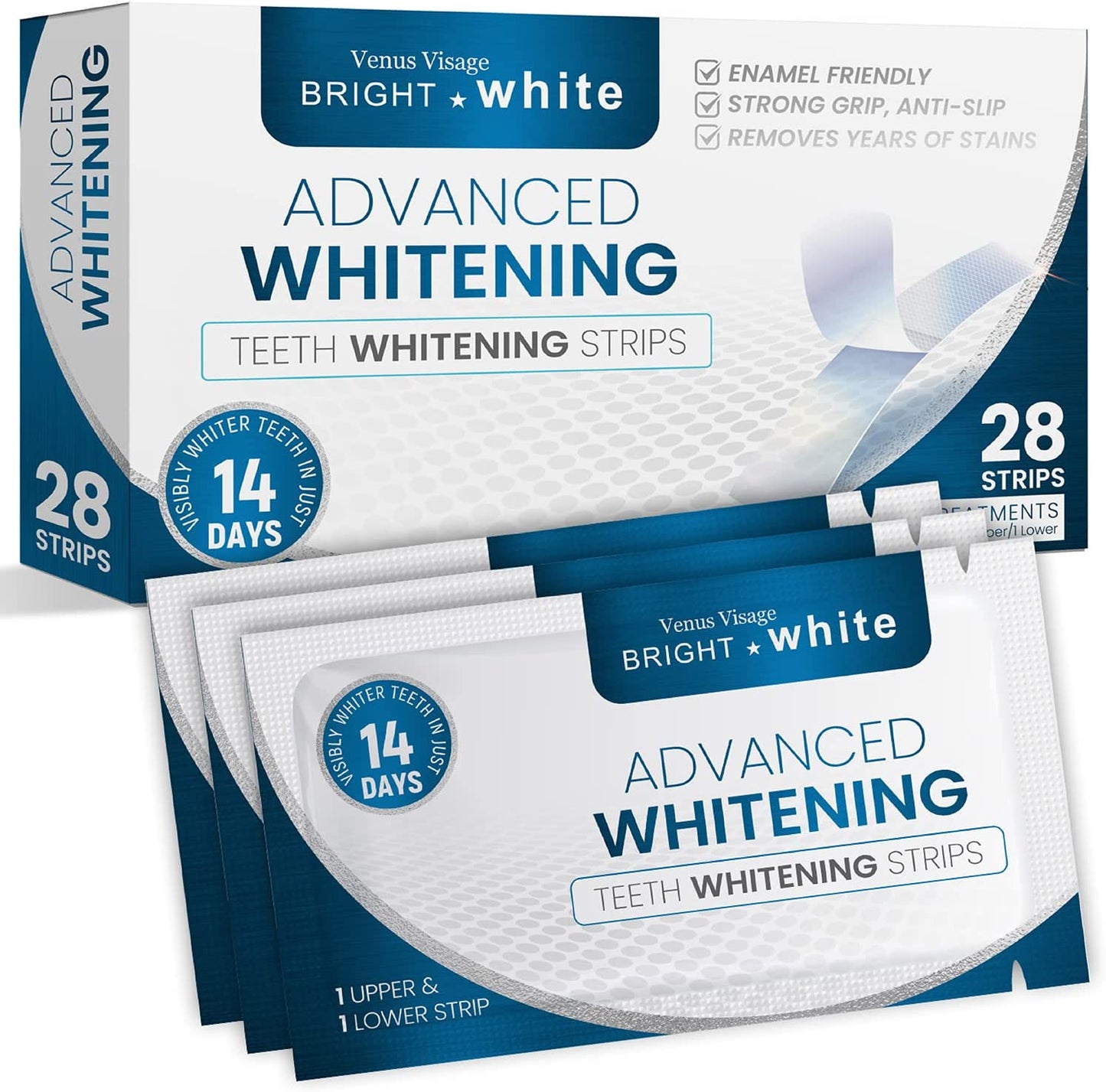 Venus Visage Bright White Advanced Whitening Teeth Whitening Strips 28 Strips