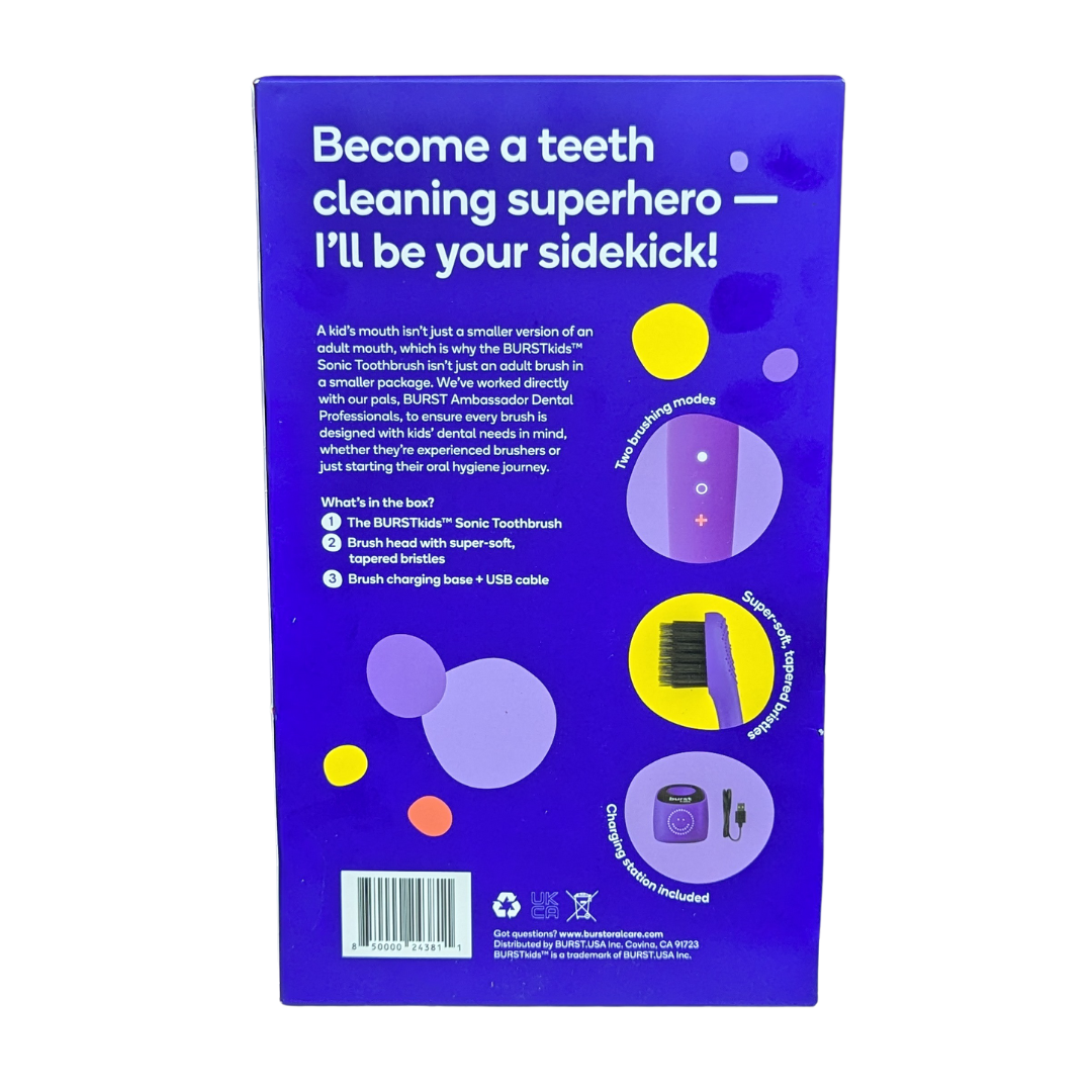 Burst Kids Purple Sonic Toothbrush for Ages 3+, 1 Count