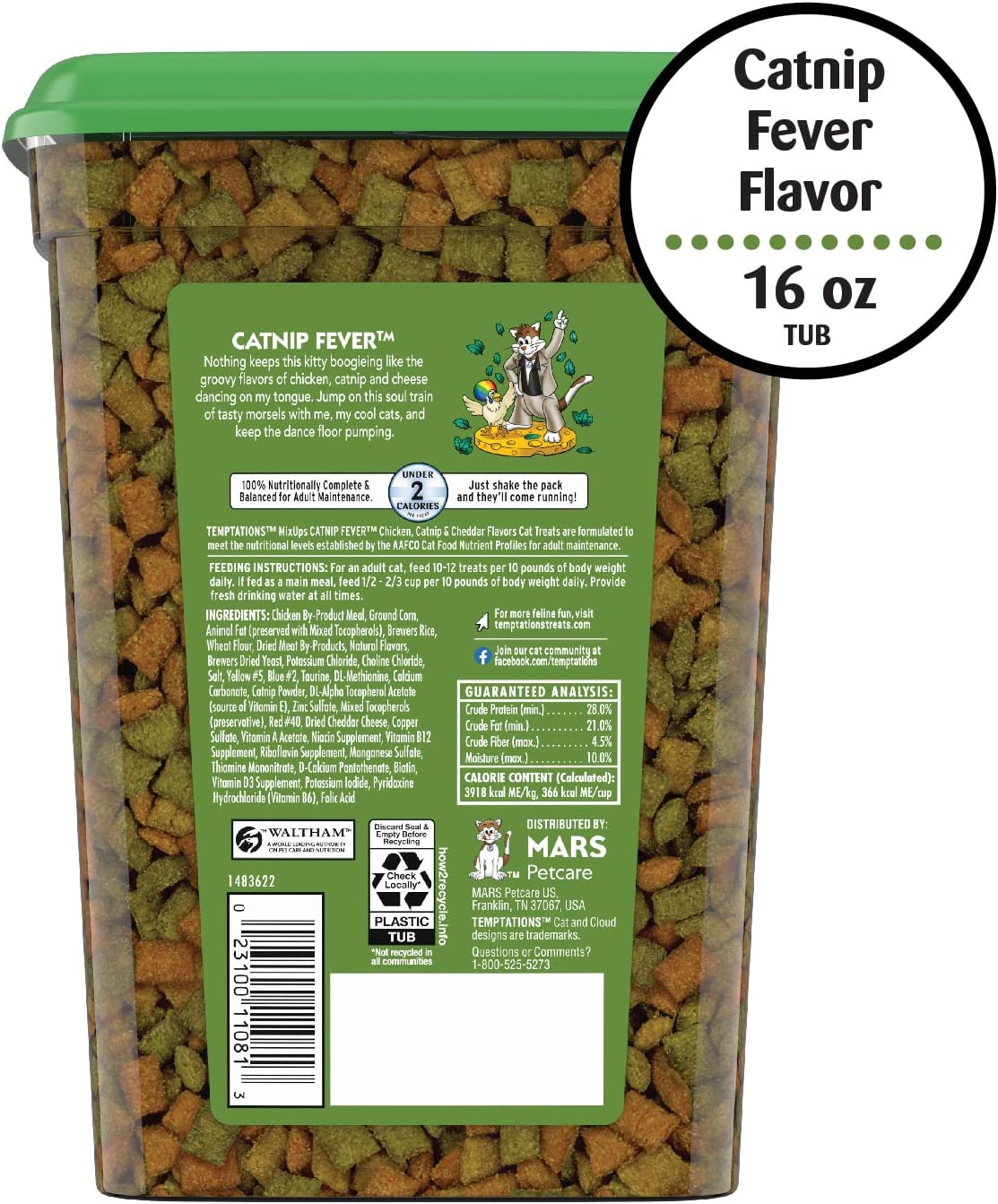 Temptations MixUps Catnip Fever Treats for Cats Value Size 16 Oz