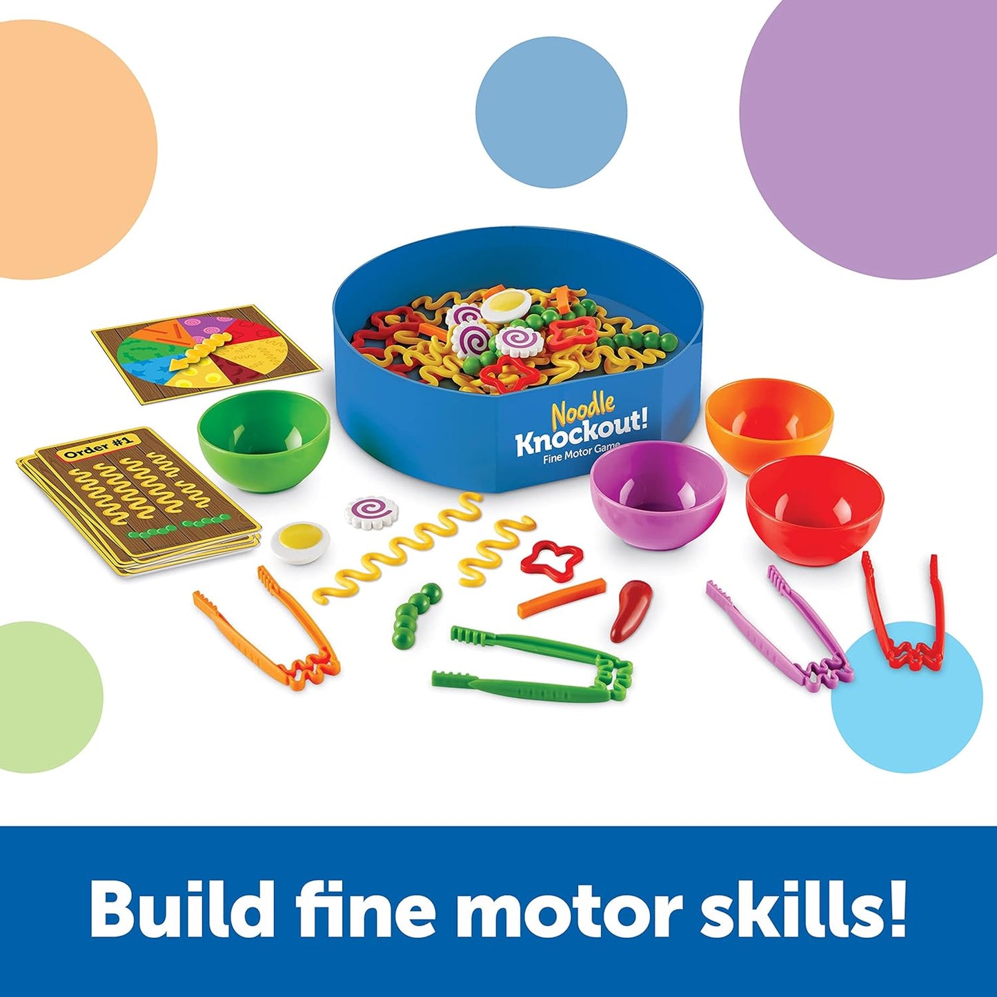 Learning Resources Noodle Knockout Fine Motor Game Ages 4+ (67 Pieces)