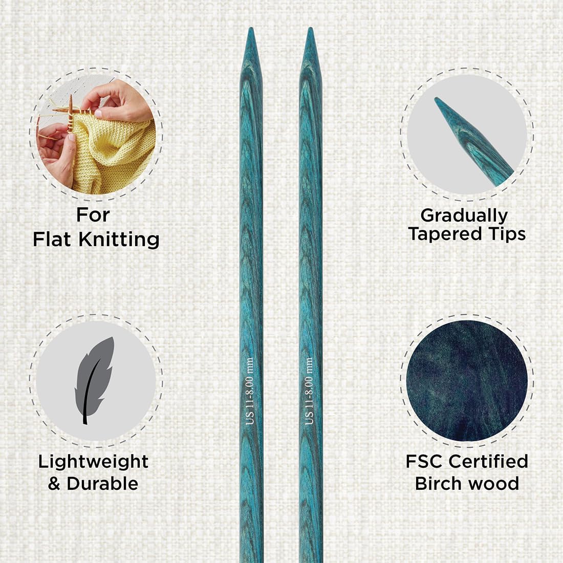 KnitPro Dreamz Deluxe Single Pointed Needle Set, 25 cm - (200645)