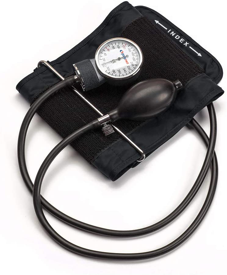 PARAMED Manual Blood Pressure Cuff with Universal Cuff 8.7 - 16.5" & D-Ring, Carrying Case In The Kit, Black (MAX02)