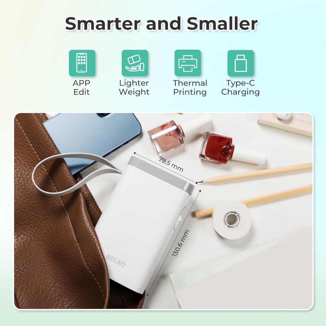 NELKO P21 Portable Label Maker, White